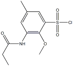 2-methoxy-5-methyl-3-propanamidobenzene-1-sulfonyl chloride Struktur