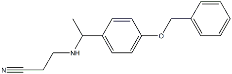 3-({1-[4-(benzyloxy)phenyl]ethyl}amino)propanenitrile Struktur