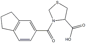 3-(2,3-dihydro-1H-inden-5-ylcarbonyl)-1,3-thiazolidine-4-carboxylic acid Struktur