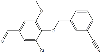 3-(2-chloro-4-formyl-6-methoxyphenoxymethyl)benzonitrile Struktur