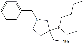 3-(aminomethyl)-1-benzyl-N-butyl-N-ethylpyrrolidin-3-amine Struktur