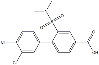 3',4'-dichloro-2-[(dimethylamino)sulfonyl]-1,1'-biphenyl-4-carboxylic acid Struktur