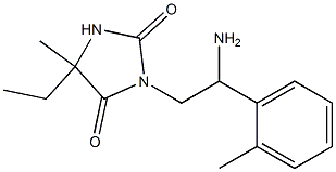 3-[2-amino-2-(2-methylphenyl)ethyl]-5-ethyl-5-methylimidazolidine-2,4-dione Struktur