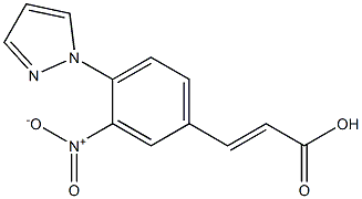 3-[3-nitro-4-(1H-pyrazol-1-yl)phenyl]prop-2-enoic acid Struktur