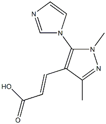 3-[5-(1H-imidazol-1-yl)-1,3-dimethyl-1H-pyrazol-4-yl]prop-2-enoic acid Struktur