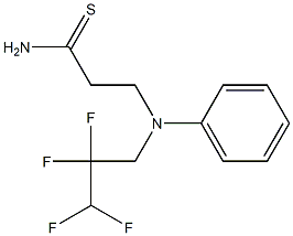 3-[phenyl(2,2,3,3-tetrafluoropropyl)amino]propanethioamide Struktur