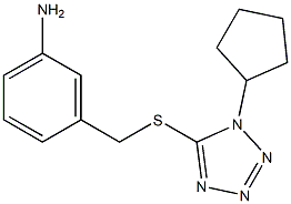 3-{[(1-cyclopentyl-1H-1,2,3,4-tetrazol-5-yl)sulfanyl]methyl}aniline Struktur