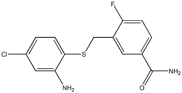 3-{[(2-amino-4-chlorophenyl)sulfanyl]methyl}-4-fluorobenzamide Struktur