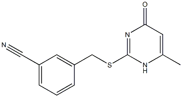 3-{[(6-methyl-4-oxo-1,4-dihydropyrimidin-2-yl)sulfanyl]methyl}benzonitrile Struktur