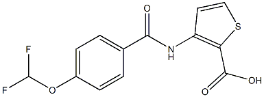 3-{[4-(difluoromethoxy)benzene]amido}thiophene-2-carboxylic acid Struktur