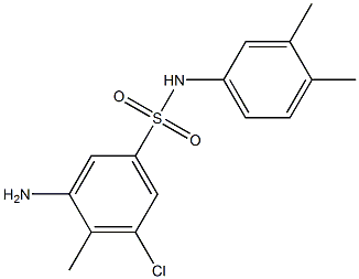 3-amino-5-chloro-N-(3,4-dimethylphenyl)-4-methylbenzene-1-sulfonamide Struktur