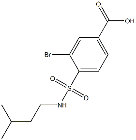 3-bromo-4-[(3-methylbutyl)sulfamoyl]benzoic acid Struktur