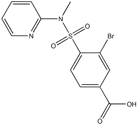 3-bromo-4-[methyl(pyridin-2-yl)sulfamoyl]benzoic acid Struktur