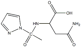 3-carbamoyl-2-[1-(1H-pyrazol-1-yl)acetamido]propanoic acid Struktur