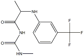 3-methyl-1-(2-{[3-(trifluoromethyl)phenyl]amino}propanoyl)urea Struktur