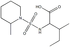 3-methyl-2-{[(2-methylpiperidine-1-)sulfonyl]amino}pentanoic acid Struktur