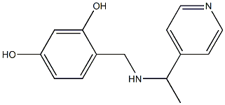 4-({[1-(pyridin-4-yl)ethyl]amino}methyl)benzene-1,3-diol Struktur