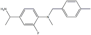 4-(1-aminoethyl)-2-fluoro-N-methyl-N-[(4-methylphenyl)methyl]aniline Struktur