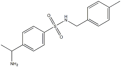 4-(1-aminoethyl)-N-[(4-methylphenyl)methyl]benzene-1-sulfonamide Struktur