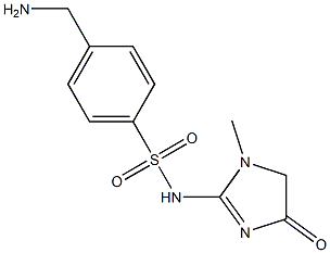 4-(aminomethyl)-N-(1-methyl-4-oxo-4,5-dihydro-1H-imidazol-2-yl)benzene-1-sulfonamide Struktur