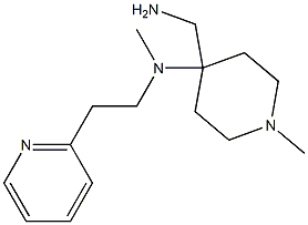 4-(aminomethyl)-N,1-dimethyl-N-[2-(pyridin-2-yl)ethyl]piperidin-4-amine Struktur