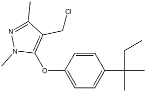 4-(chloromethyl)-1,3-dimethyl-5-[4-(2-methylbutan-2-yl)phenoxy]-1H-pyrazole Struktur