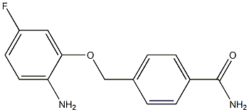 4-[(2-amino-5-fluorophenoxy)methyl]benzamide Struktur