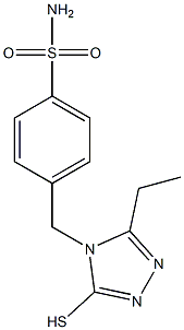 4-[(3-ethyl-5-sulfanyl-4H-1,2,4-triazol-4-yl)methyl]benzene-1-sulfonamide Struktur