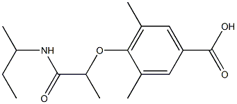 4-[1-(butan-2-ylcarbamoyl)ethoxy]-3,5-dimethylbenzoic acid Struktur