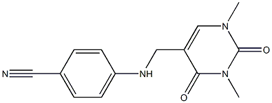 4-{[(1,3-dimethyl-2,4-dioxo-1,2,3,4-tetrahydropyrimidin-5-yl)methyl]amino}benzonitrile Struktur