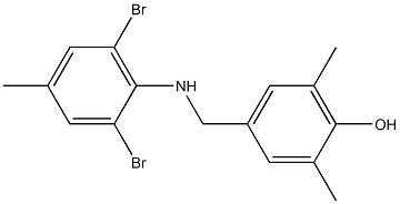 4-{[(2,6-dibromo-4-methylphenyl)amino]methyl}-2,6-dimethylphenol Struktur