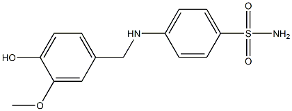 4-{[(4-hydroxy-3-methoxyphenyl)methyl]amino}benzene-1-sulfonamide Struktur