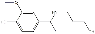 4-{1-[(3-hydroxypropyl)amino]ethyl}-2-methoxyphenol Struktur