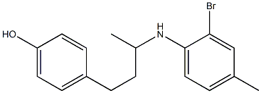 4-{3-[(2-bromo-4-methylphenyl)amino]butyl}phenol Struktur