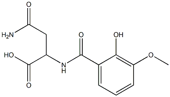 4-amino-2-[(2-hydroxy-3-methoxybenzoyl)amino]-4-oxobutanoic acid Struktur