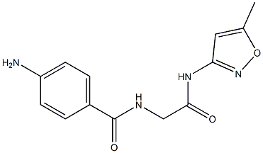 4-amino-N-{2-[(5-methylisoxazol-3-yl)amino]-2-oxoethyl}benzamide Struktur