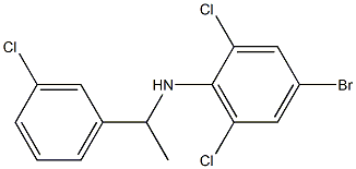 4-bromo-2,6-dichloro-N-[1-(3-chlorophenyl)ethyl]aniline Struktur