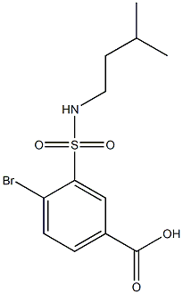 4-bromo-3-[(3-methylbutyl)sulfamoyl]benzoic acid Struktur