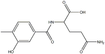 4-carbamoyl-2-[(3-hydroxy-4-methylphenyl)formamido]butanoic acid Struktur