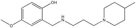 4-methoxy-2-({[3-(4-methylpiperidin-1-yl)propyl]amino}methyl)phenol Struktur