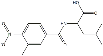 4-methyl-2-[(3-methyl-4-nitrophenyl)formamido]pentanoic acid Struktur