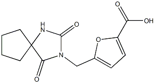 5-({2,4-dioxo-1,3-diazaspiro[4.4]nonan-3-yl}methyl)furan-2-carboxylic acid Struktur