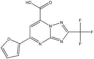 5-(furan-2-yl)-2-(trifluoromethyl)-[1,2,4]triazolo[1,5-a]pyrimidine-7-carboxylic acid Struktur