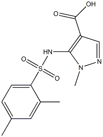 5-[(2,4-dimethylbenzene)sulfonamido]-1-methyl-1H-pyrazole-4-carboxylic acid Struktur