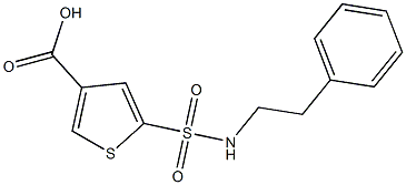 5-[(2-phenylethyl)sulfamoyl]thiophene-3-carboxylic acid Struktur