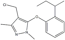 5-[2-(butan-2-yl)phenoxy]-4-(chloromethyl)-1,3-dimethyl-1H-pyrazole Struktur