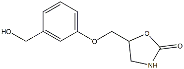 5-[3-(hydroxymethyl)phenoxymethyl]-1,3-oxazolidin-2-one Struktur