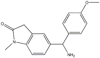 5-[amino(4-methoxyphenyl)methyl]-1-methyl-2,3-dihydro-1H-indol-2-one Struktur