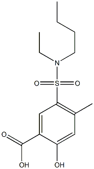 5-[butyl(ethyl)sulfamoyl]-2-hydroxy-4-methylbenzoic acid Struktur