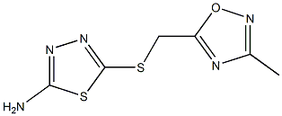 5-{[(3-methyl-1,2,4-oxadiazol-5-yl)methyl]sulfanyl}-1,3,4-thiadiazol-2-amine Struktur